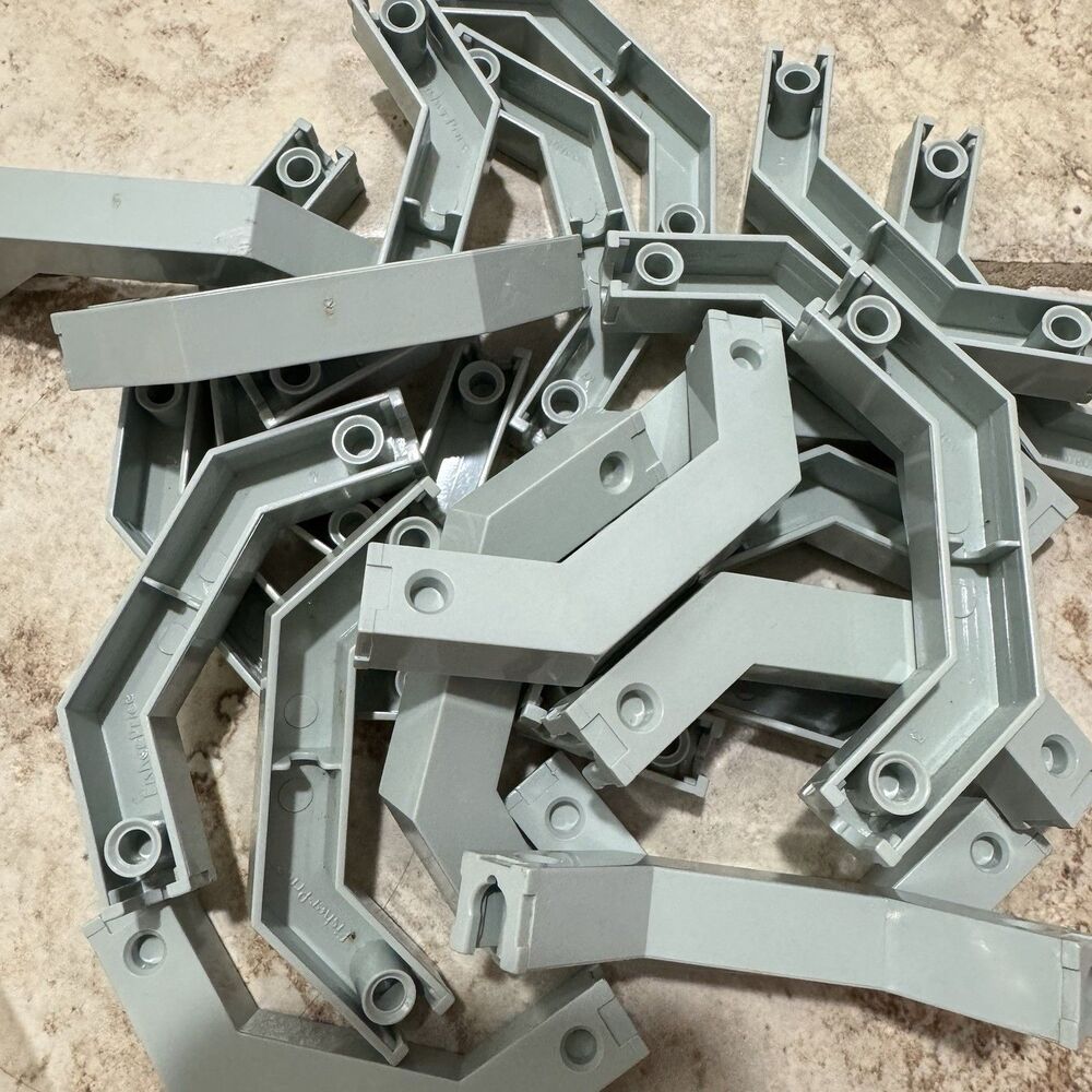Vintage 1983 Fisher Price Construx Angle Corner Building Parts Gray Set Of 6